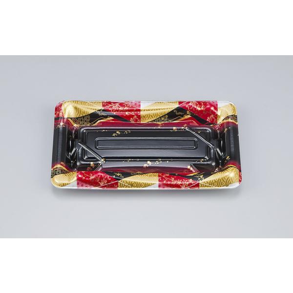 【蓋付き】SF鮨板13(菱紋赤) 【本体50枚・蓋50枚セット】